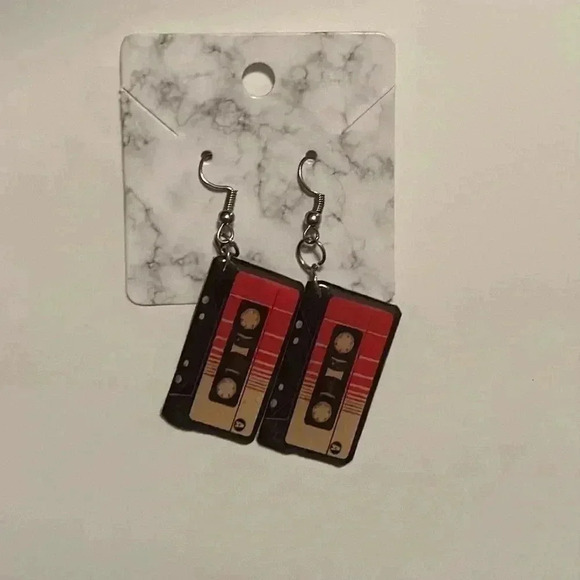 VINTAGE HAND CRAFTED CASSETTE EARRINGS for all the Music Lovers! - Picture 5 of 6